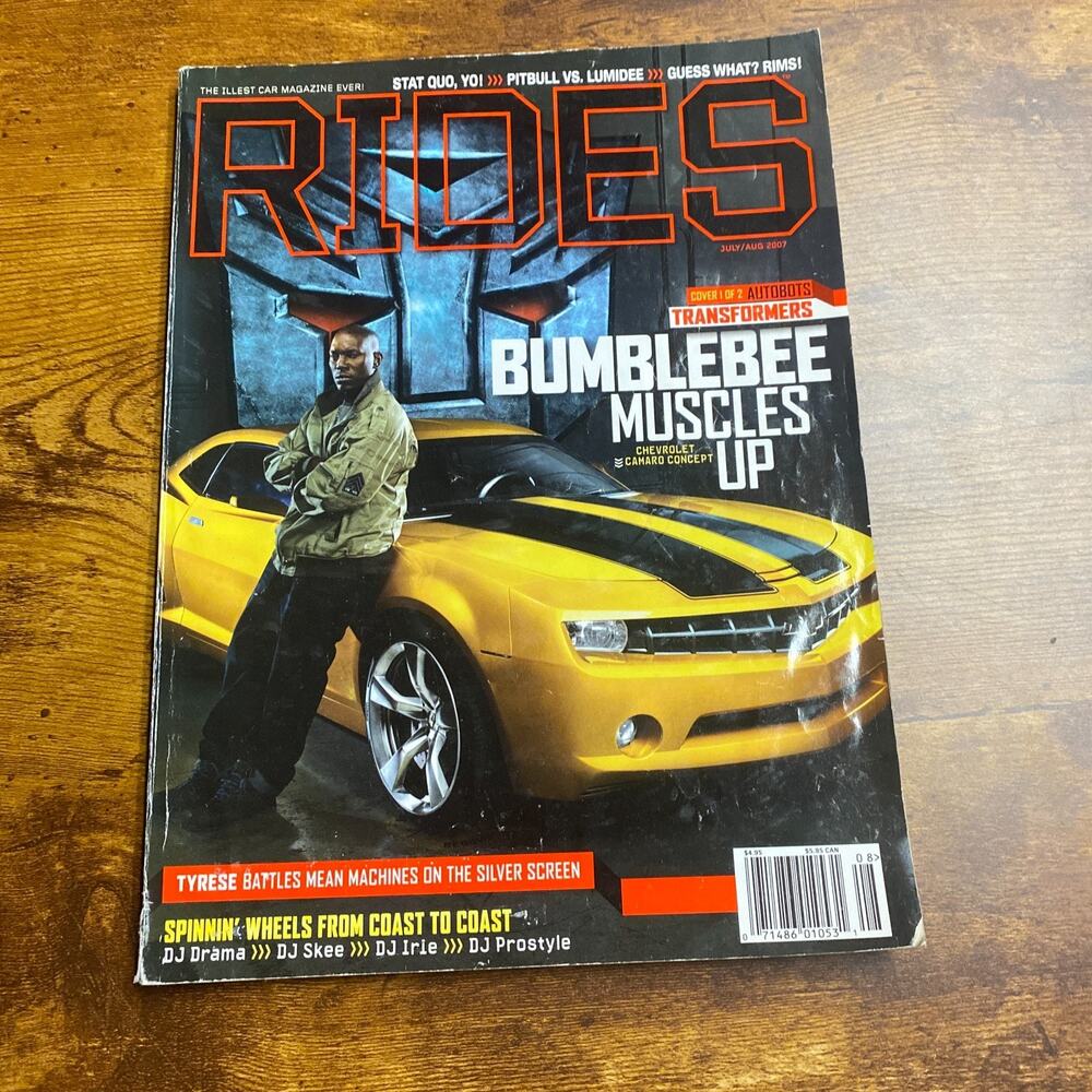 2007 JULY - AUGUST RIDES MAGAZINETRANSFORMERS COVER 1 of 2 Bumblebee